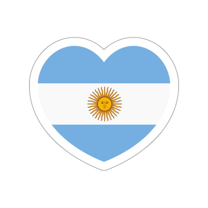 Heart Flag of Argentina - STICKER Vinyl Die-Cut Decal-White-The Sticker Space