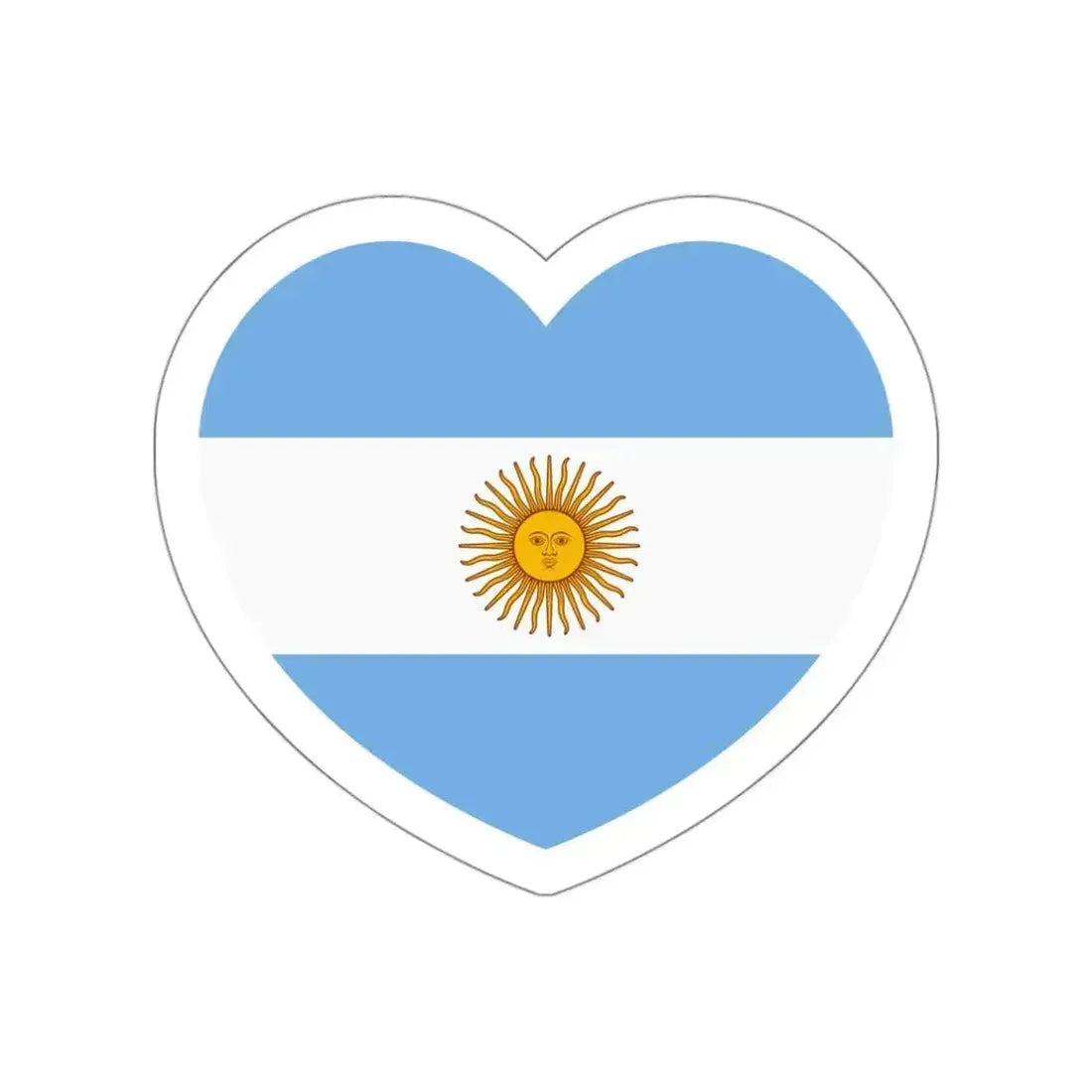 Heart Flag of Argentina - STICKER Vinyl Die-Cut Decal White Die-Cut 3 Inch - The Sticker Space