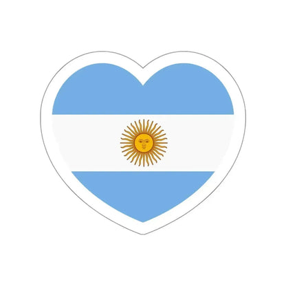 Heart Flag of Argentina - STICKER Vinyl Die-Cut Decal White Die-Cut 3 Inch - The Sticker Space