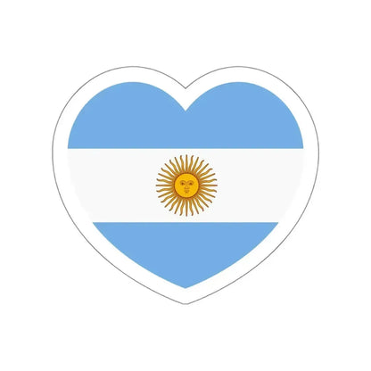 Heart Flag of Argentina - STICKER Vinyl Die-Cut Decal White Die-Cut 4 Inch - The Sticker Space