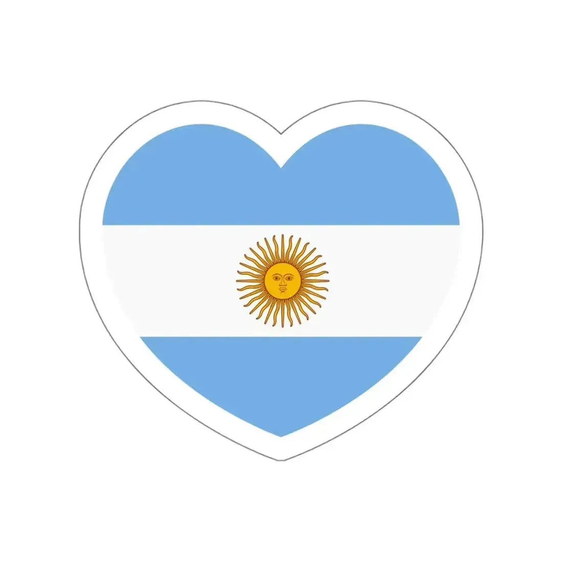Heart Flag of Argentina - STICKER Vinyl Die-Cut Decal White Die-Cut 5 Inch - The Sticker Space