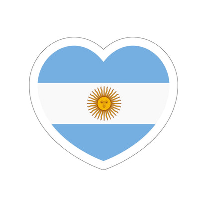 Heart Flag of Argentina - STICKER Vinyl Die-Cut Decal-White-The Sticker Space