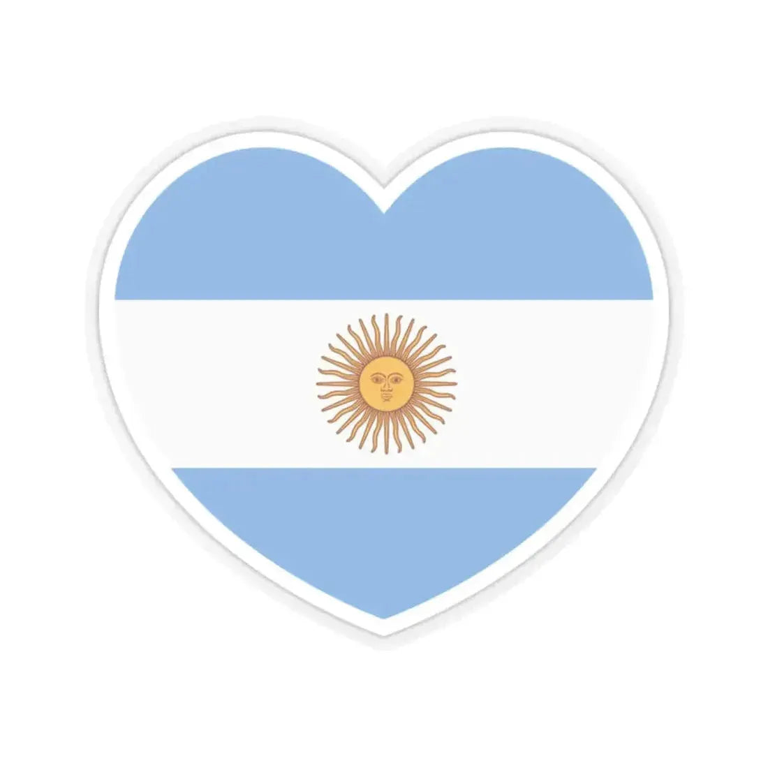 Heart Flag of Argentina - STICKER Vinyl Kiss-Cut Decal 2 Inch Transparent - The Sticker Space