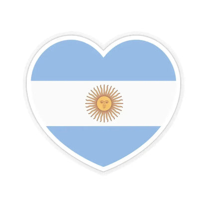 Heart Flag of Argentina - STICKER Vinyl Kiss-Cut Decal 2 Inch Transparent - The Sticker Space