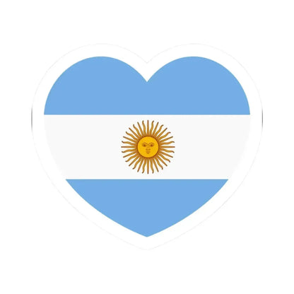 Heart Flag of Argentina - STICKER Vinyl Kiss-Cut Decal 2 Inch White - The Sticker Space