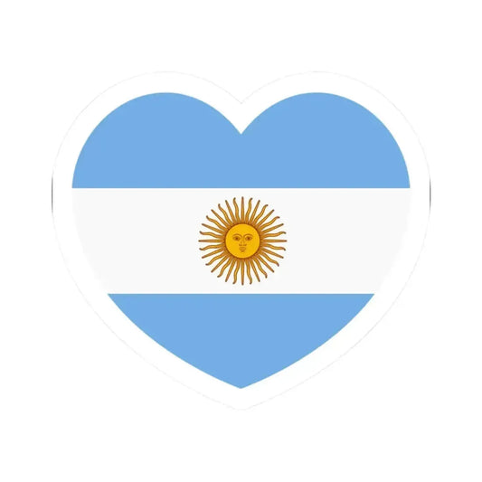 Heart Flag of Argentina - STICKER Vinyl Kiss-Cut Decal 2 Inch White - The Sticker Space