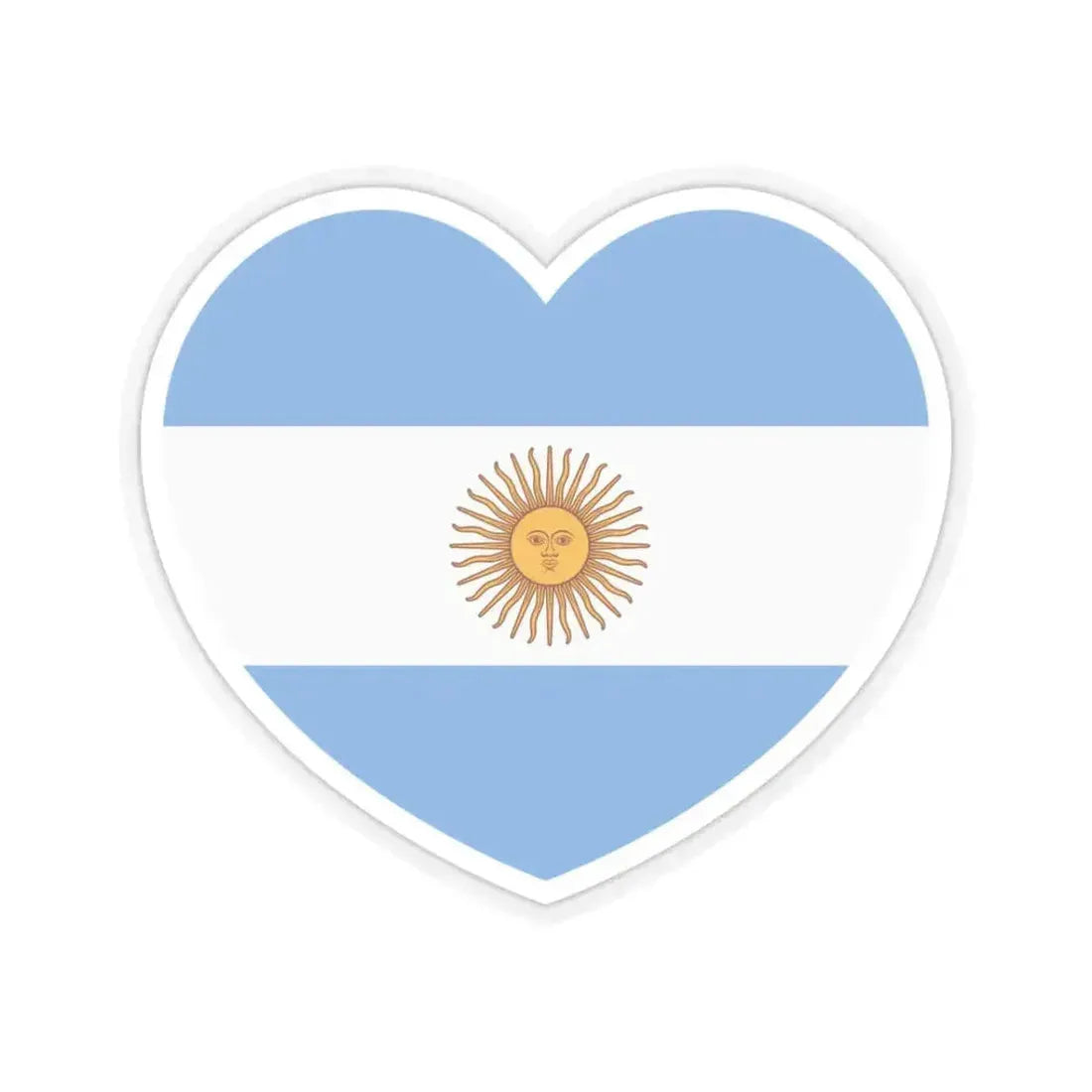 Heart Flag of Argentina - STICKER Vinyl Kiss-Cut Decal 3 Inch Transparent - The Sticker Space