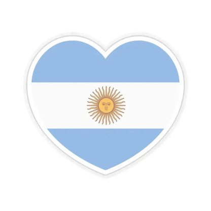 Heart Flag of Argentina - STICKER Vinyl Kiss-Cut Decal 3 Inch Transparent - The Sticker Space