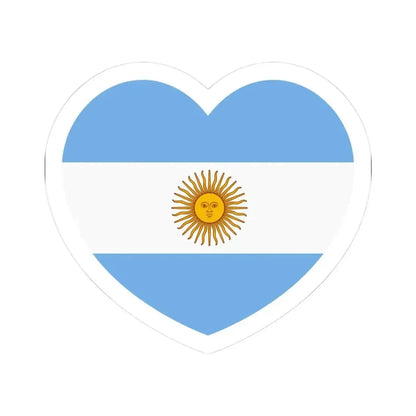 Heart Flag of Argentina - STICKER Vinyl Kiss-Cut Decal 3 Inch White - The Sticker Space