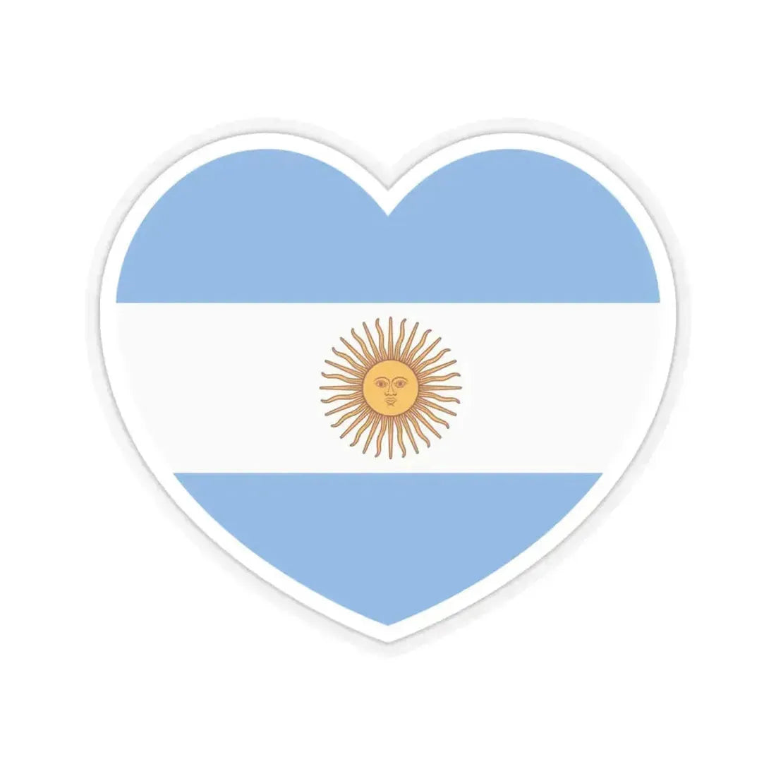 Heart Flag of Argentina - STICKER Vinyl Kiss-Cut Decal 4 Inch Transparent - The Sticker Space