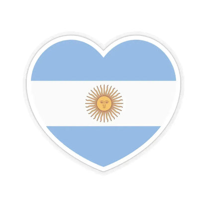 Heart Flag of Argentina - STICKER Vinyl Kiss-Cut Decal 4 Inch Transparent - The Sticker Space