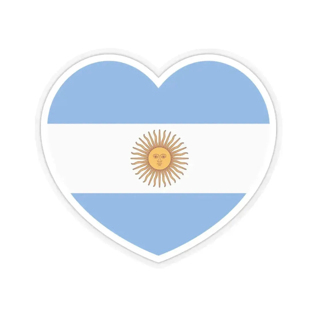 Heart Flag of Argentina - STICKER Vinyl Kiss-Cut Decal 6 Inch Transparent - The Sticker Space