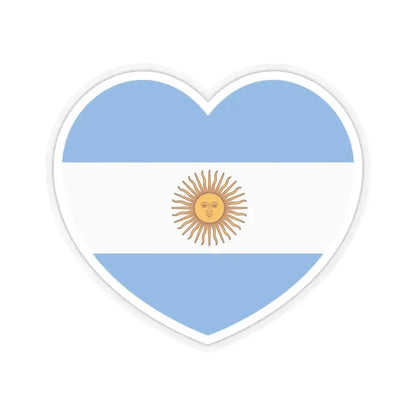 Heart Flag of Argentina - STICKER Vinyl Kiss-Cut Decal 6 Inch Transparent - The Sticker Space