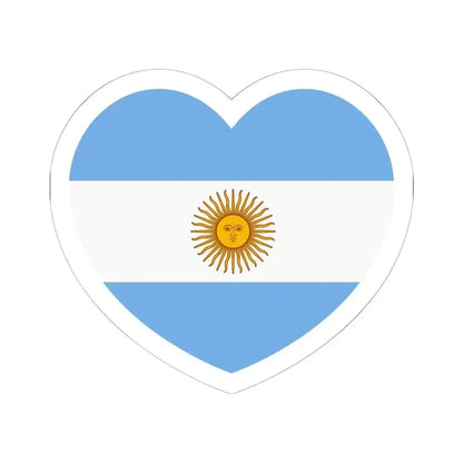 Heart Flag of Argentina - STICKER Vinyl Kiss-Cut Decal 6 Inch White - The Sticker Space