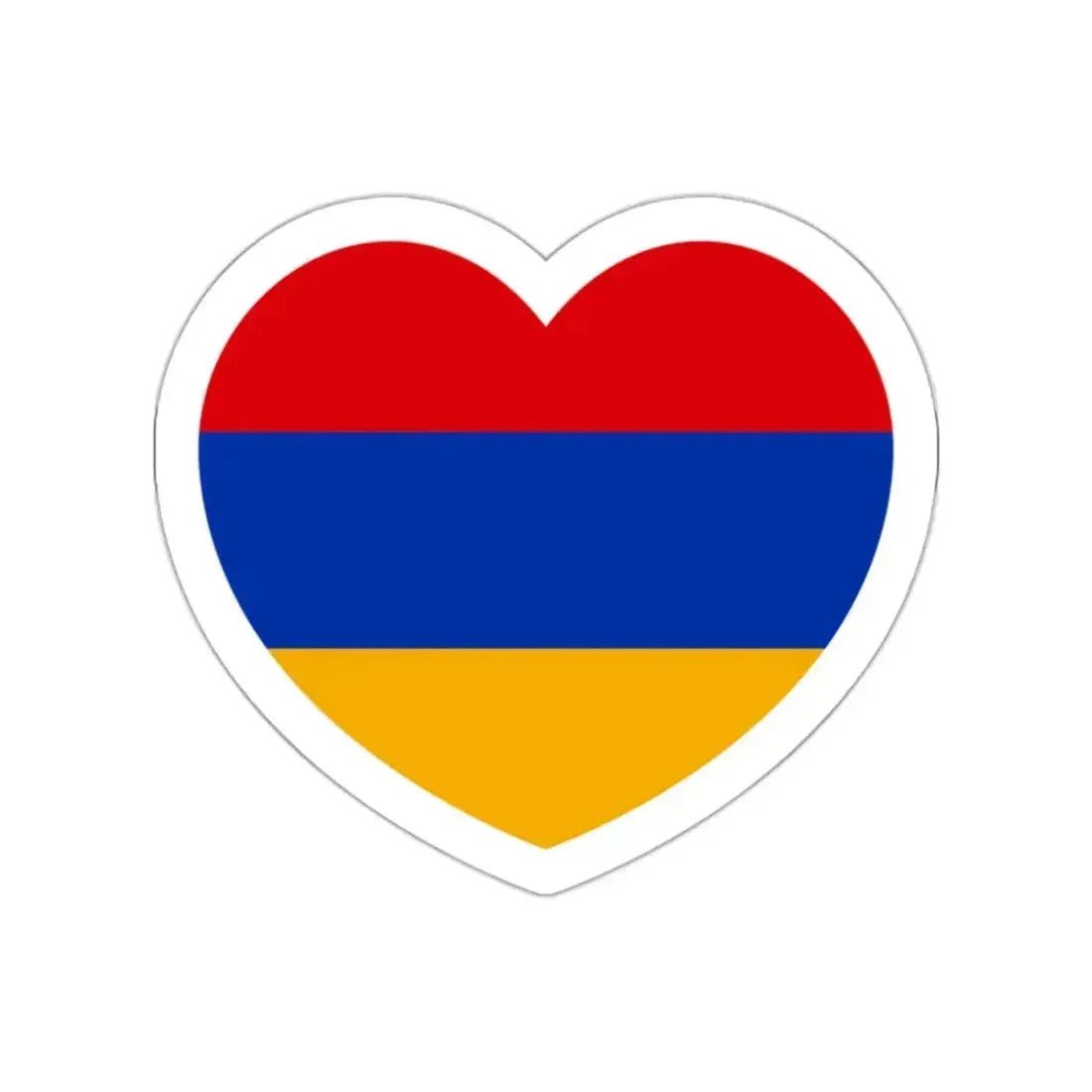 Heart Flag of Armenia - STICKER Vinyl Die-Cut Decal White Die-Cut 2 Inch - The Sticker Space