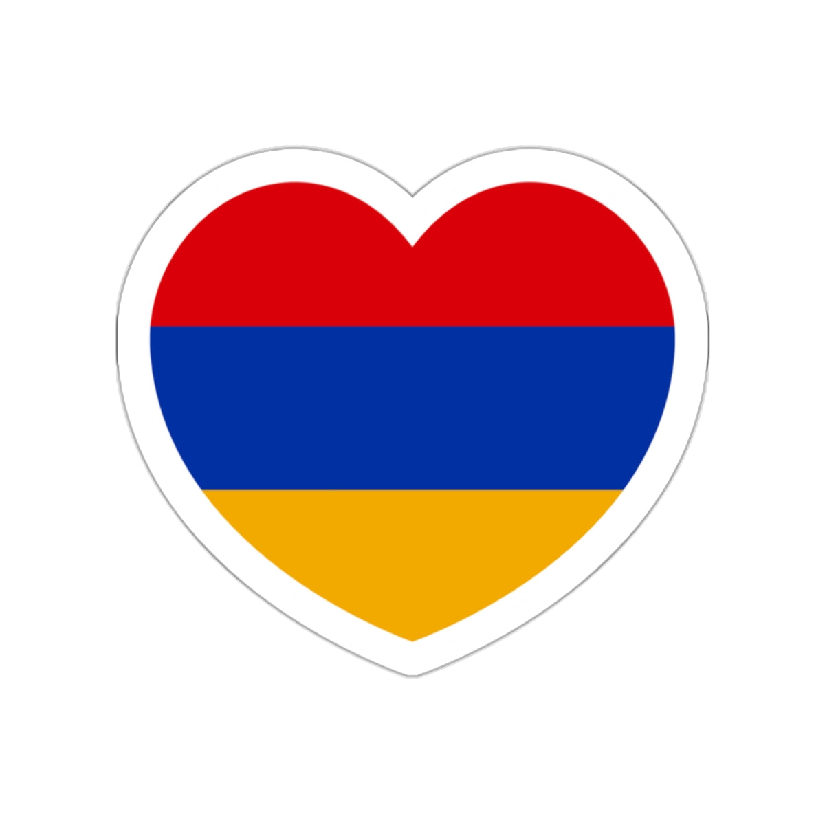 Heart Flag of Armenia - STICKER Vinyl Die-Cut Decal-White-The Sticker Space