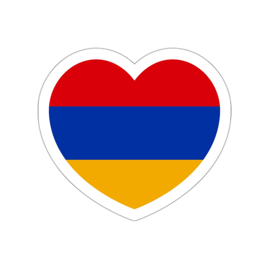 Heart Flag of Armenia - STICKER Vinyl Die-Cut Decal-White-The Sticker Space