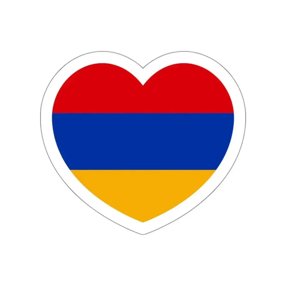 Heart Flag of Armenia - STICKER Vinyl Die-Cut Decal White Die-Cut 3 Inch - The Sticker Space