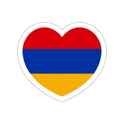 Heart Flag of Armenia - STICKER Vinyl Die-Cut Decal White Die-Cut 3 Inch - The Sticker Space