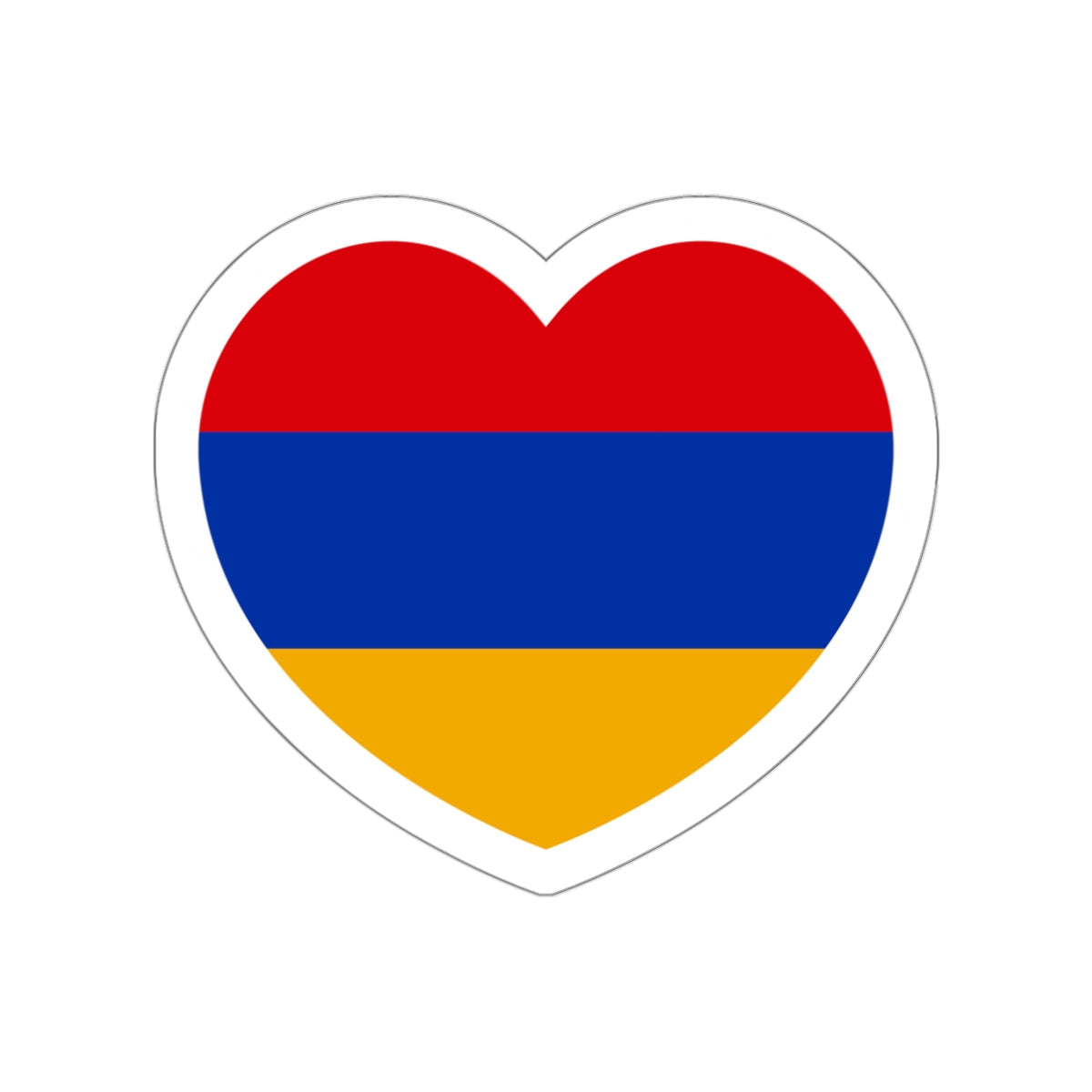 Heart Flag of Armenia - STICKER Vinyl Die-Cut Decal-White-The Sticker Space