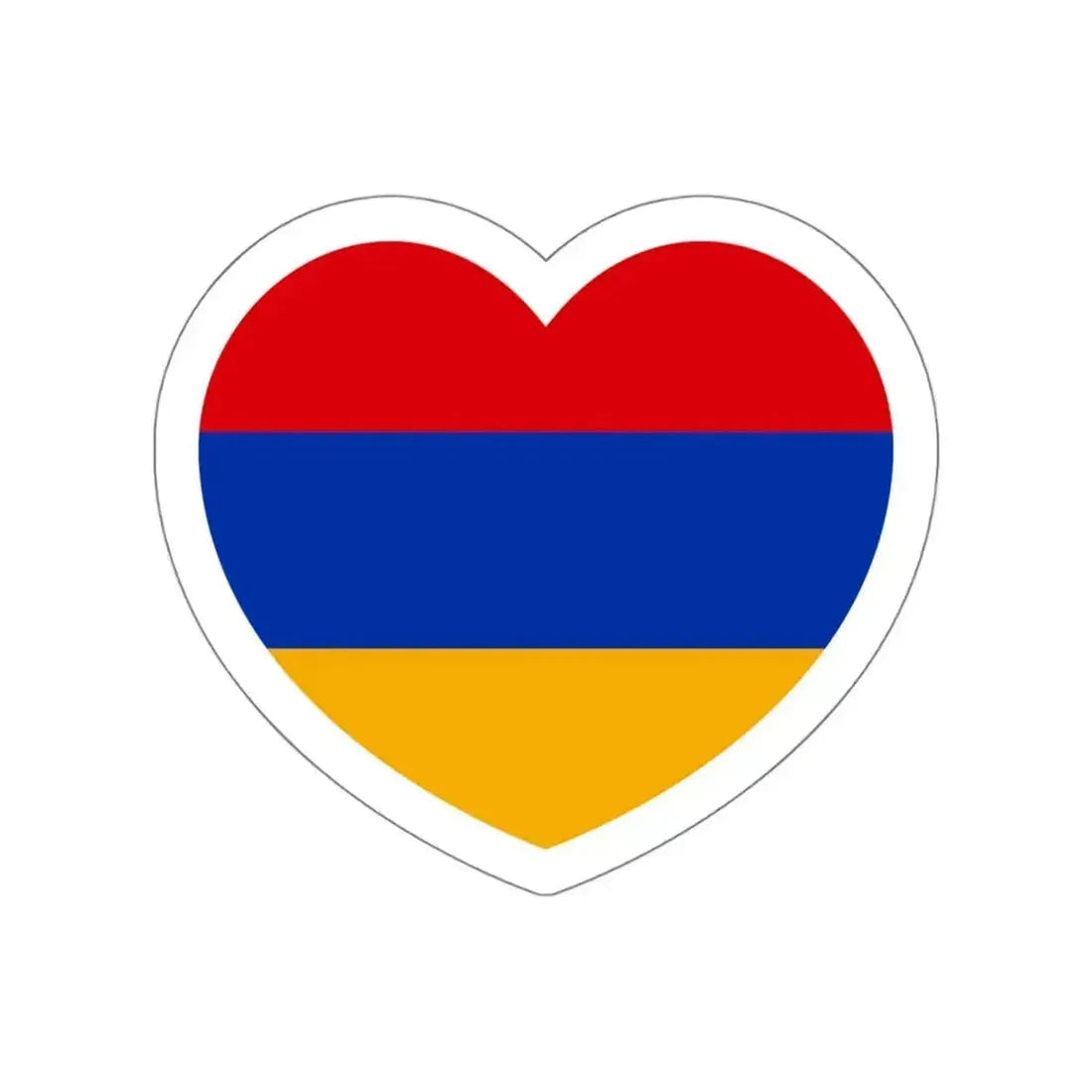 Heart Flag of Armenia - STICKER Vinyl Die-Cut Decal White Die-Cut 4 Inch - The Sticker Space