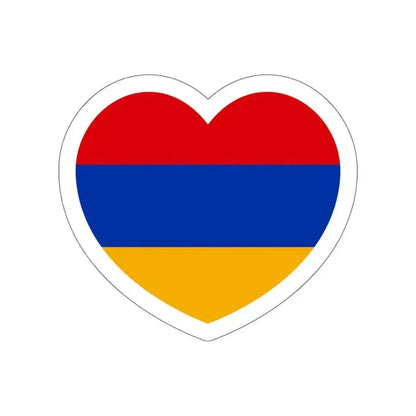 Heart Flag of Armenia - STICKER Vinyl Die-Cut Decal White Die-Cut 4 Inch - The Sticker Space