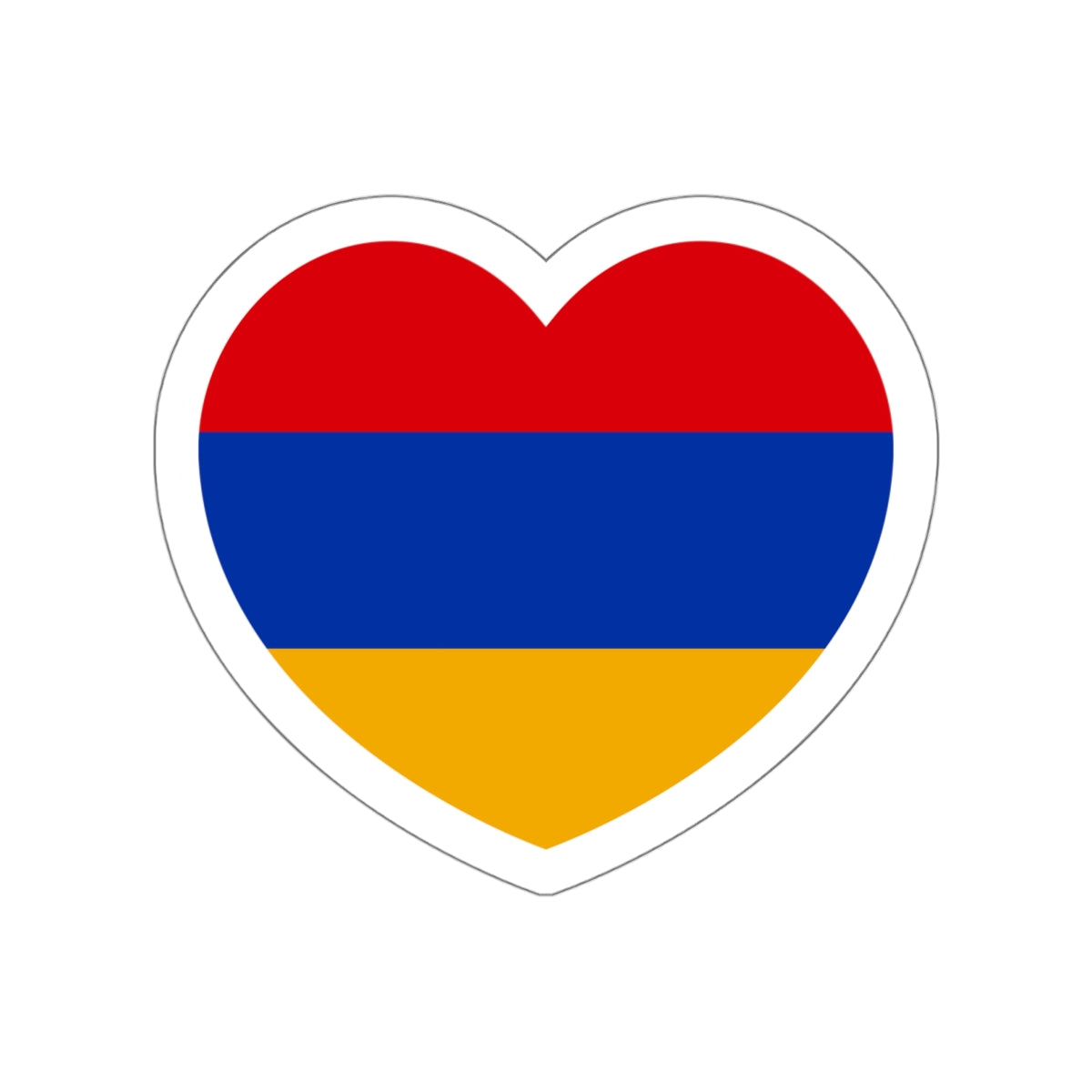 Heart Flag of Armenia - STICKER Vinyl Die-Cut Decal-White-The Sticker Space