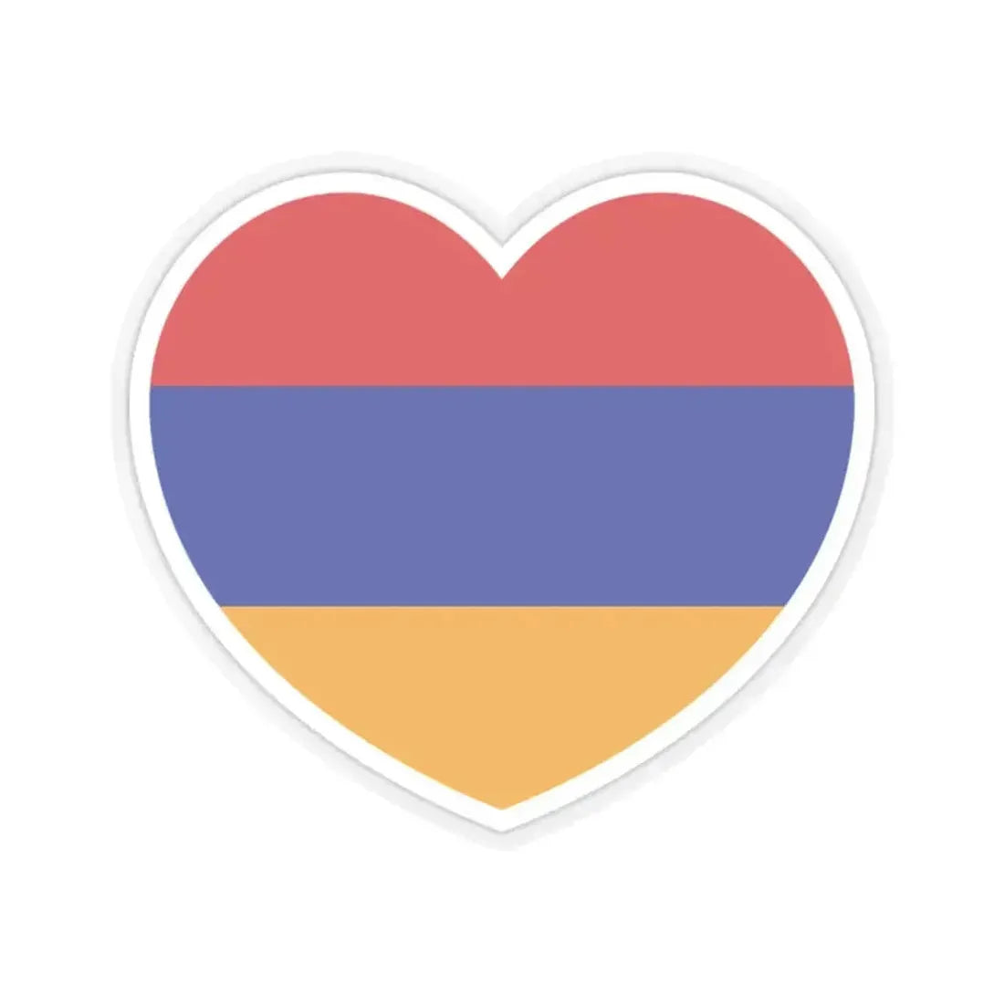 Heart Flag of Armenia - STICKER Vinyl Kiss-Cut Decal 2 Inch Transparent - The Sticker Space