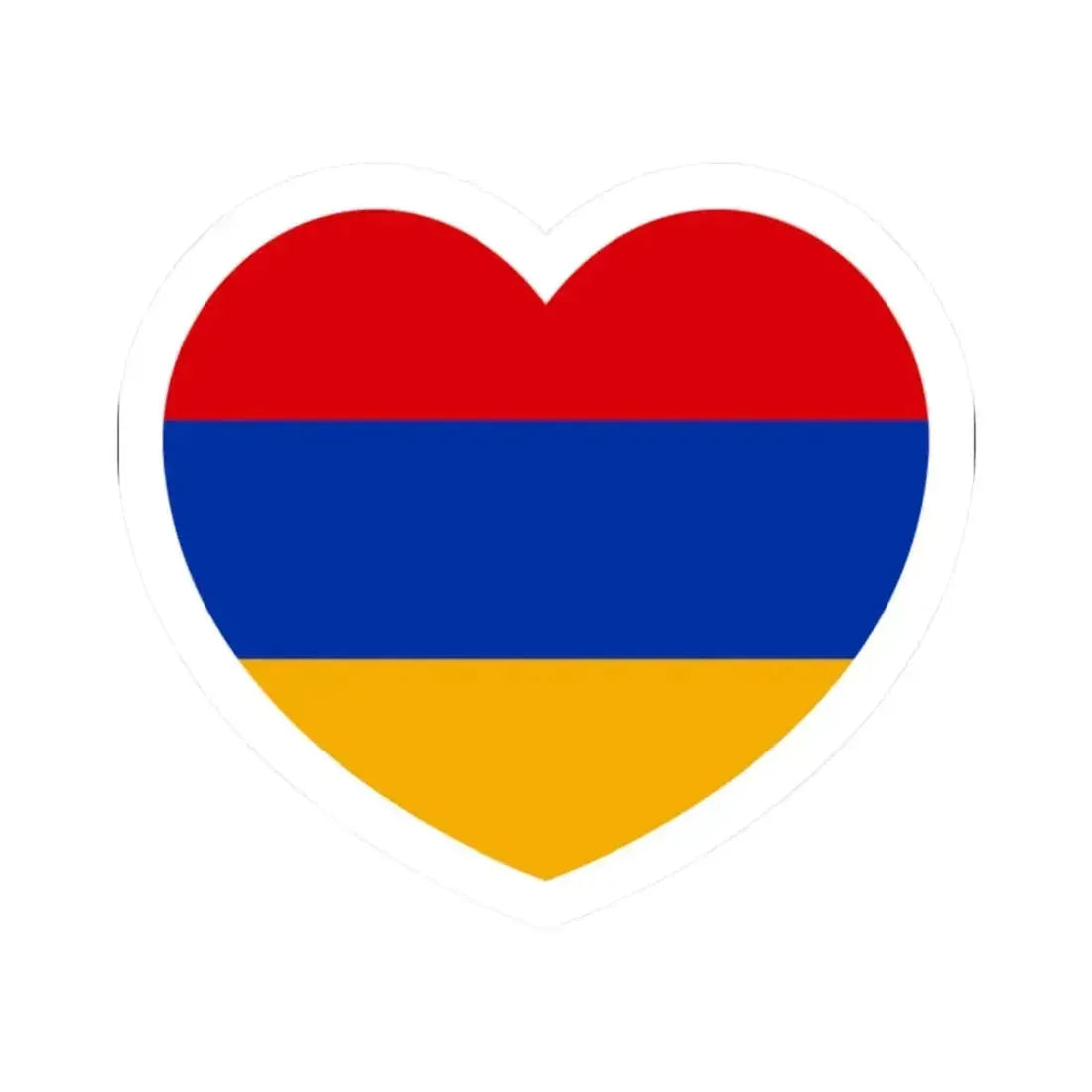 Heart Flag of Armenia - STICKER Vinyl Kiss-Cut Decal 2 Inch White - The Sticker Space
