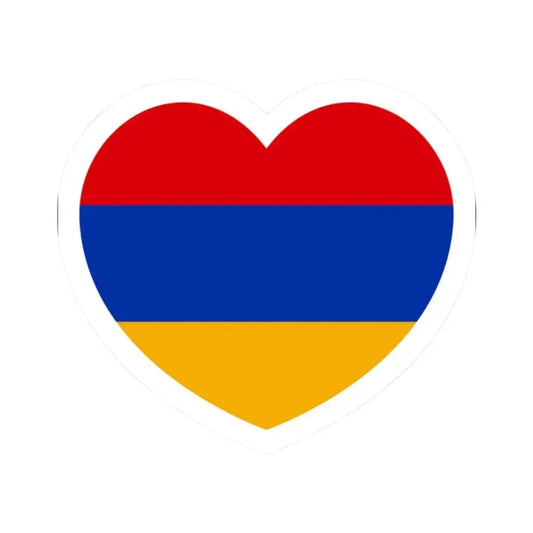 Heart Flag of Armenia - STICKER Vinyl Kiss-Cut Decal 2 Inch White - The Sticker Space