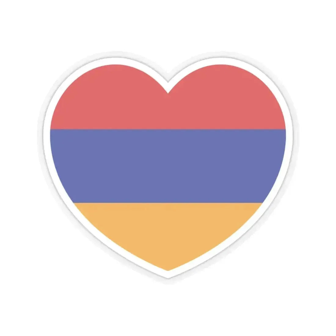 Heart Flag of Armenia - STICKER Vinyl Kiss-Cut Decal 3 Inch Transparent - The Sticker Space