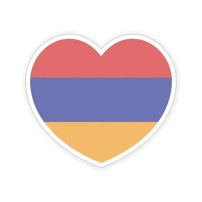 Heart Flag of Armenia - STICKER Vinyl Kiss-Cut Decal 3 Inch Transparent - The Sticker Space