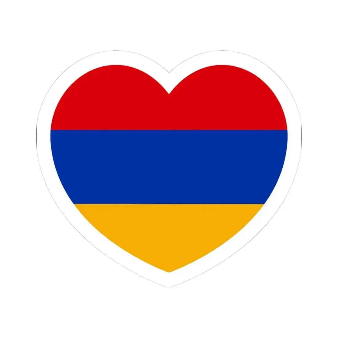Heart Flag of Armenia - STICKER Vinyl Kiss-Cut Decal 3 Inch White - The Sticker Space