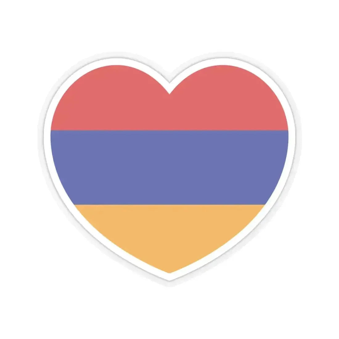 Heart Flag of Armenia - STICKER Vinyl Kiss-Cut Decal 4 Inch Transparent - The Sticker Space
