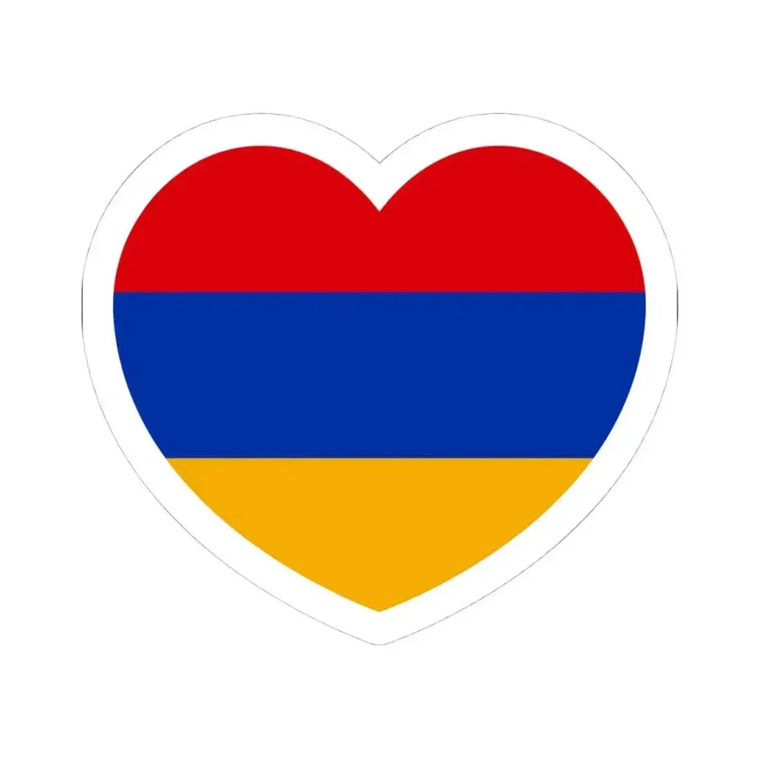 Heart Flag of Armenia - STICKER Vinyl Kiss-Cut Decal 4 Inch White - The Sticker Space