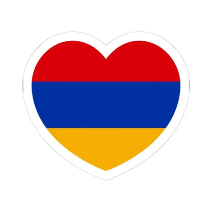Heart Flag of Armenia - STICKER Vinyl Kiss-Cut Decal 4 Inch White - The Sticker Space