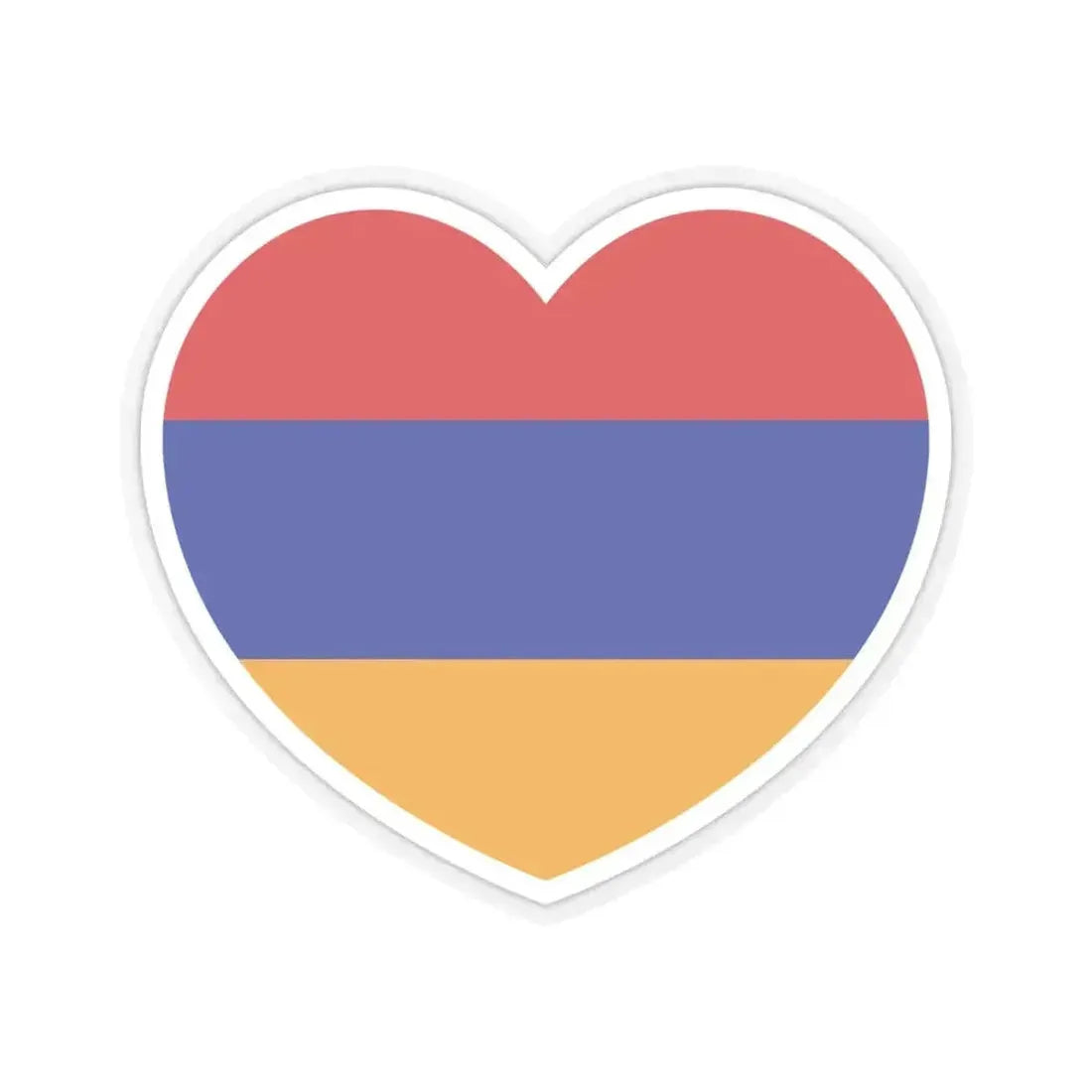 Heart Flag of Armenia - STICKER Vinyl Kiss-Cut Decal 6 Inch Transparent - The Sticker Space