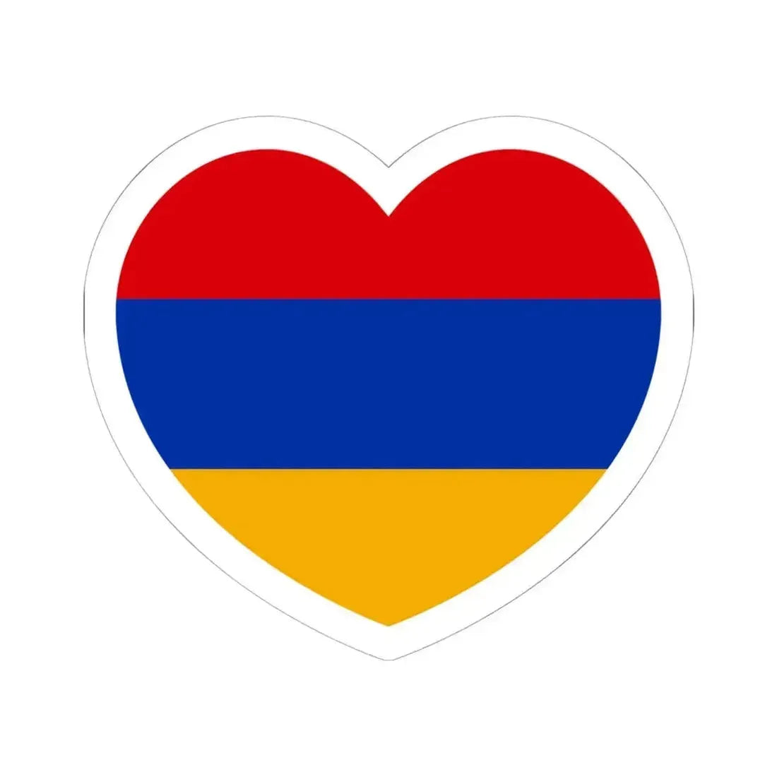 Heart Flag of Armenia - STICKER Vinyl Kiss-Cut Decal 6 Inch White - The Sticker Space