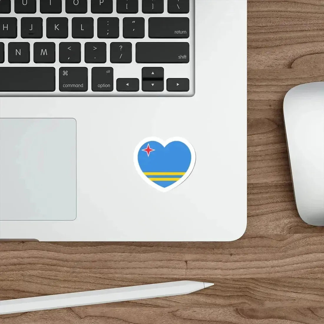 Heart Flag of Aruba - STICKER Vinyl Die-Cut Decal - The Sticker Space