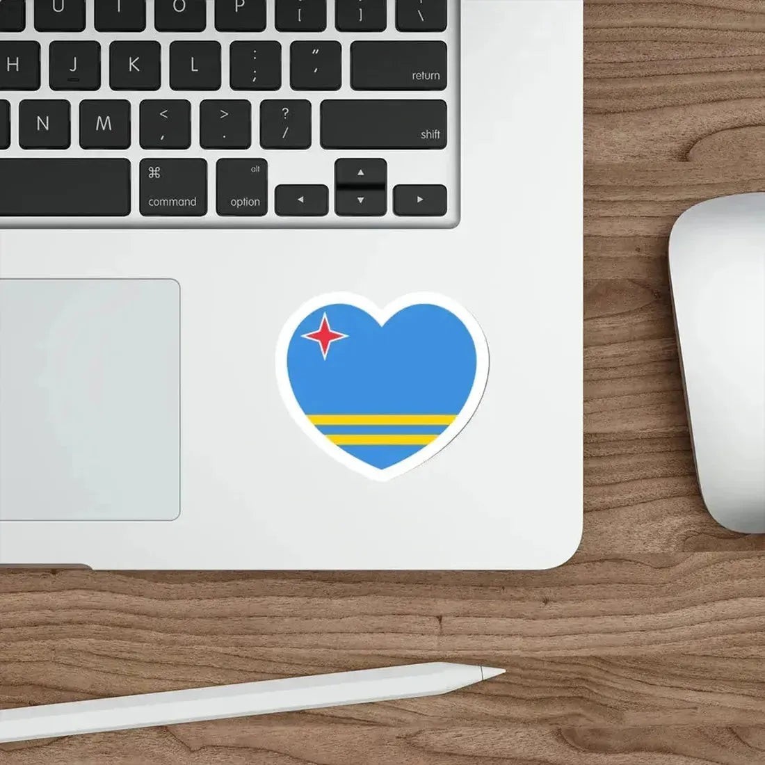 Heart Flag of Aruba - STICKER Vinyl Die-Cut Decal - The Sticker Space