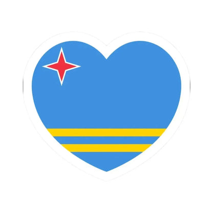 Heart Flag of Aruba - STICKER Vinyl Kiss-Cut Decal 2 Inch White - The Sticker Space