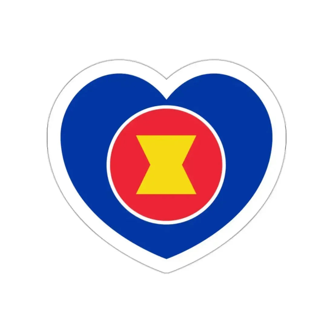 Heart Flag of ASEAN - STICKER Vinyl Die-Cut Decal White Die-Cut 2 Inch - The Sticker Space