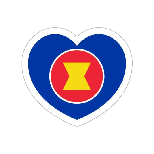 Heart Flag of ASEAN - STICKER Vinyl Die-Cut Decal White Die-Cut 2 Inch - The Sticker Space