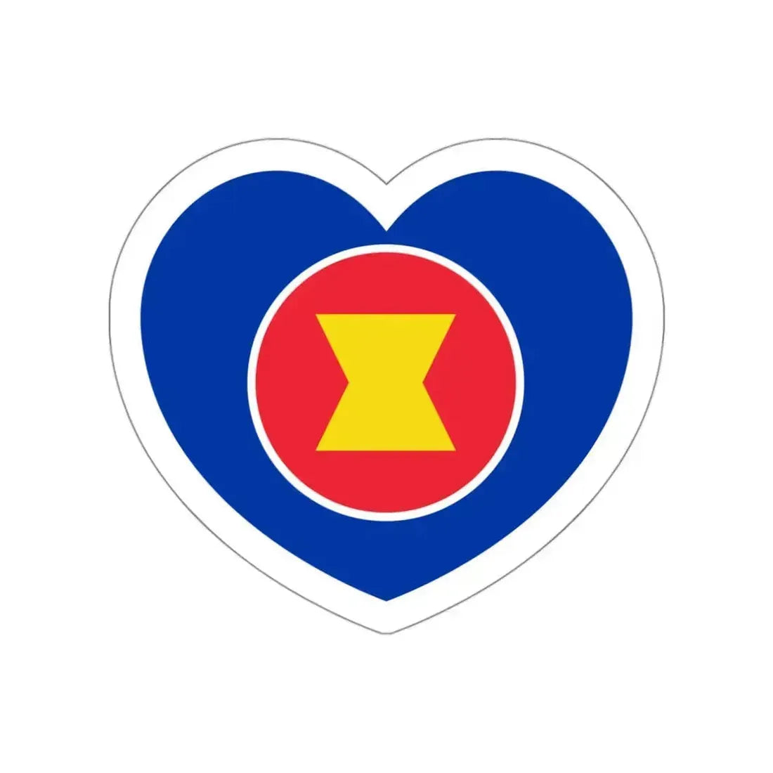 Heart Flag of ASEAN - STICKER Vinyl Die-Cut Decal White Die-Cut 3 Inch - The Sticker Space