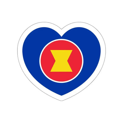 Heart Flag of ASEAN - STICKER Vinyl Die-Cut Decal White Die-Cut 3 Inch - The Sticker Space