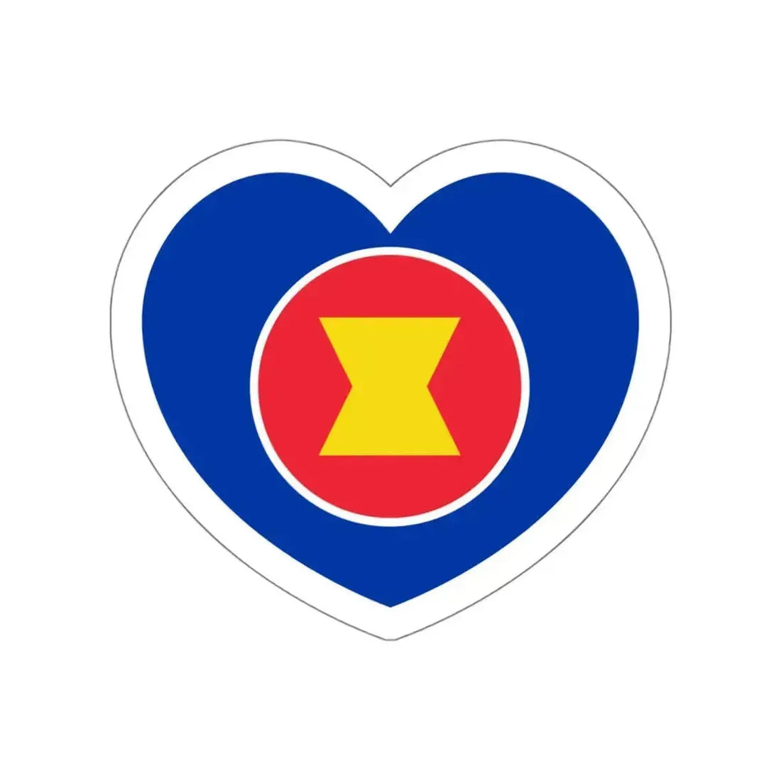 Heart Flag of ASEAN - STICKER Vinyl Die-Cut Decal White Die-Cut 6 Inch - The Sticker Space