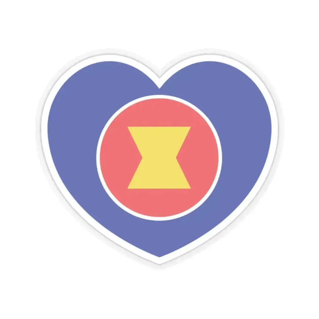 Heart Flag of ASEAN - STICKER Vinyl Kiss-Cut Decal 2 Inch Transparent - The Sticker Space