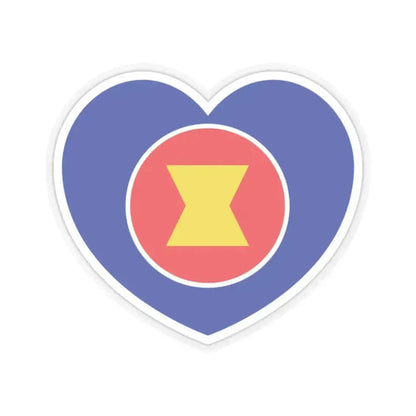 Heart Flag of ASEAN - STICKER Vinyl Kiss-Cut Decal 2 Inch Transparent - The Sticker Space
