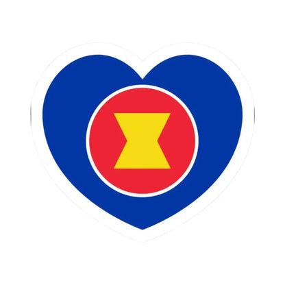 Heart Flag of ASEAN - STICKER Vinyl Kiss-Cut Decal 2 Inch White - The Sticker Space