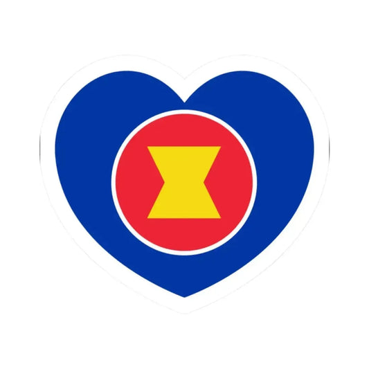 Heart Flag of ASEAN - STICKER Vinyl Kiss-Cut Decal 2 Inch White - The Sticker Space